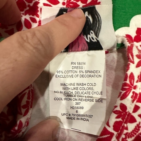 Little Girls Red/Green Dress size 6, NWOT! - Picture 4 of 4